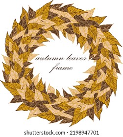 seasonal autumn frame vector design for cards, posters or flyers with fallen yellowed leaves