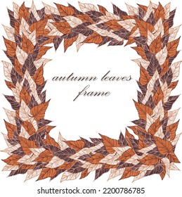 seasonal autumn frame vector design for cards, posters or flyers with fallen yellowed leaves