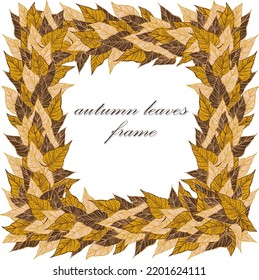 seasonal autumn frame vector design for cards, posters or flyers with fallen yellowed leaves