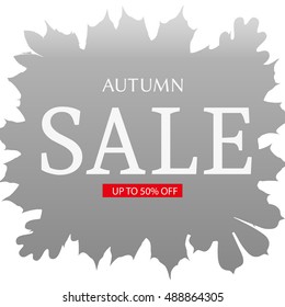 seasonal autumn sales background with colored leafs