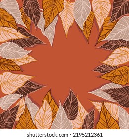 seasonal autumn vector design for cards, posters or flyers with fallen yellowed leaves