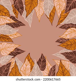 seasonal autumn vector design for cards, posters or flyers with fallen yellowed leaves
