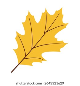 Seasonal autumn yellow leaf vector in flat design for fall themes. Vector element for banners, social media, cards