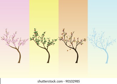 Seasonal background with trees