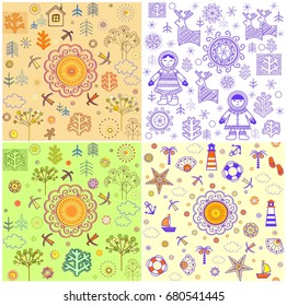 Seasonal backgrounds collection with abstract pattern for fabric, textile, wrapping paper, card, invitation, wallpaper, web design