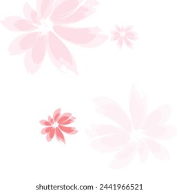 Seasonal blossom elements. Flying petals isolated on white.