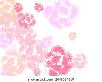 Seasonal blossom elements. Spring petals pink flowers.