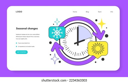 Seasonal changes causes unemployment web banner or landing page. Economic factor affecting the labor market. Social problem of occupancy, job offer and workplace shortening. Flat vector illustration