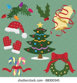 seasonal Christmas objects for your designs