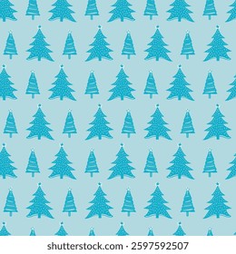 Seasonal christmas tree vector background. Decorative festive winter foliage for yuletide all over pattern. 