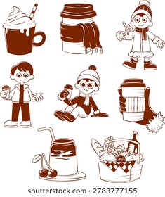Seasonal Coffee Pack Vector Illustration