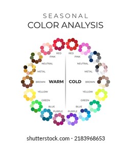 Seasonal Color Analysis Chart Color Wheel Stock Vector (Royalty Free ...