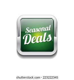 Seasonal Deal Green Vector Icon Button