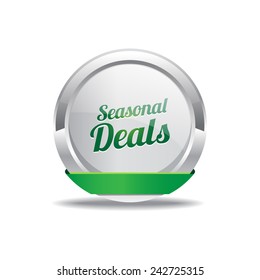 Seasonal Deal Green Vector Icon Button