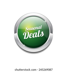 Seasonal Deal Green Vector Icon Button