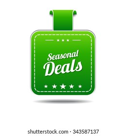 Seasonal Deal Green Vector Icon Design