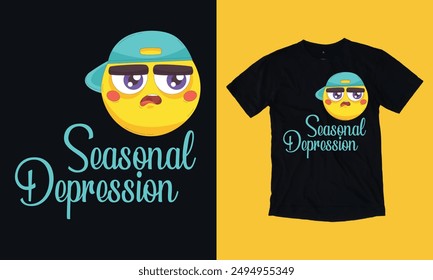 seasonal depression emoji t shirt design sv-g jpg png  free files typography calligraphy 