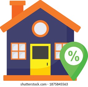 Seasonal Discount Concept, Property with GPS Pin Location Vector Color Icon Design, Winter Fall Sales Elements Symbol on white background, Year End Promotion Sign, Shopping Season Discount Template,