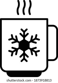 Seasonal Drink Vector Glyph Icon Design, Winter Fall activities Symbol on white background, Cold Weather Sign, Wild Season Elements, Hot Tea Mug Concept, 