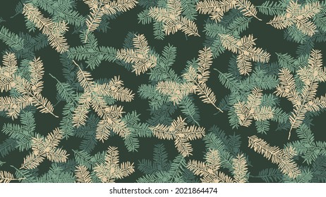 Seasonal floral repeat pattern design for print. natural forest background