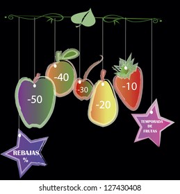 Seasonal Fruits With Black Background