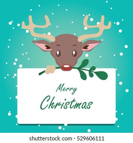Seasonal greeting card with a reindeer