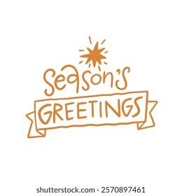 Seasonal greeting design perfect for holiday cards and joyful celebrations this festive season. Gold color vector art