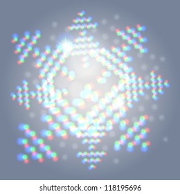 Seasonal greetings abstract stage lights christmas snowflake pattern background