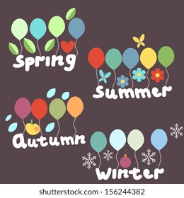 Seasonal labels with decorative elements