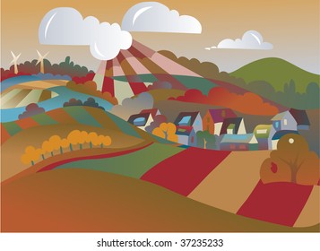 seasonal landscape illustration