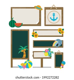 Seasonal material: Frame set decorated with summer items