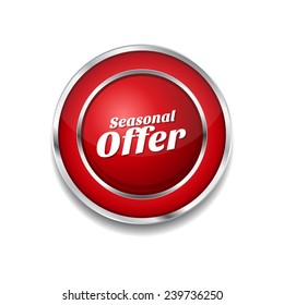 Seasonal Offer Red Vector Icon Button