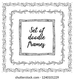 Seasonal ornaments. Doodle patterns. Decorative design elements. Ribbon, border, divider, pattern, symbol set. Doodle cartoon frame set.
