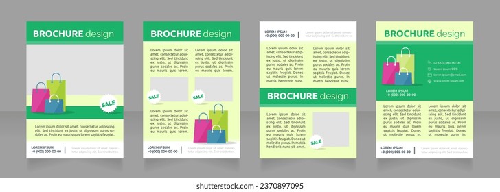 Seasonal products special deals blank brochure design. Template set with copy space for text. Premade corporate reports collection. Editable 4 paper pages. Ubuntu Bold, Raleway Regular fonts used