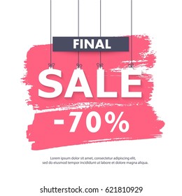 Seasonal sale banner. Sale and discounts. Web banner or poster for e-commerce, on-line  shop, store. 