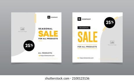 Seasonal sale banners. Square ad banners templates for web sites and social media