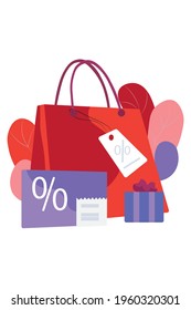 Seasonal Sale Discount Flat Vector Design illustration
