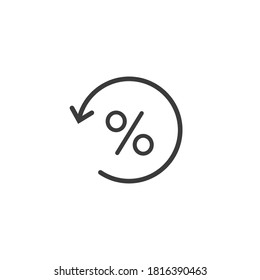 Seasonal sale. Get discounts. Percent sign. Discount history. Vector icon