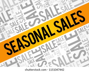 SEASONAL SALES word cloud collage, business concept background