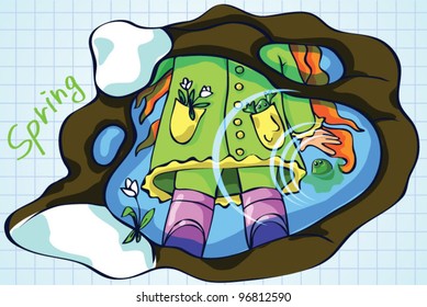Seasonal scene - Spring puddle