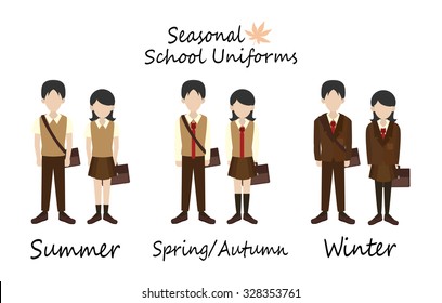 seasonal school uniform isolated on white background vector