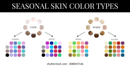 Seasonal Skin Color Analysis Palette and Color Swatches