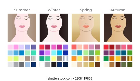 Seasonal Skin Color Analysis Color Swatches Stock Vector (Royalty Free ...