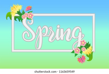 Seasonal spring time card, vector illustration