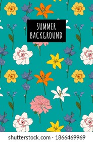 Seasonal summer natural  background. Vector Illustration EPS10