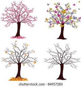 seasonal trees - vector