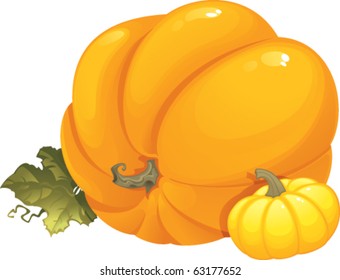 Seasonal vector illustration with pumpkins.