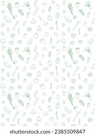 Seasonal vegetable pattern wallpaper illustration
