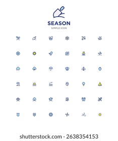 Seasonal weather icons in color