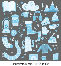 seasonal winter cute collection vector art 